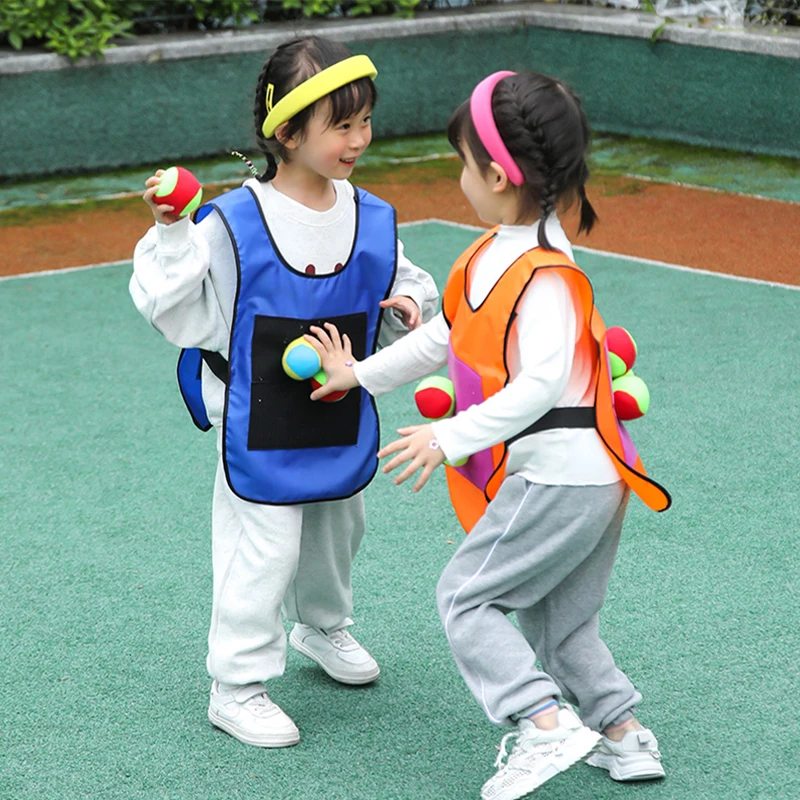 Outdoor Sport Game Props Vest Sticky Jersey Vest Game Waistcoat With Sticky Ball Throwing Toys For Children Kids Sports Toy