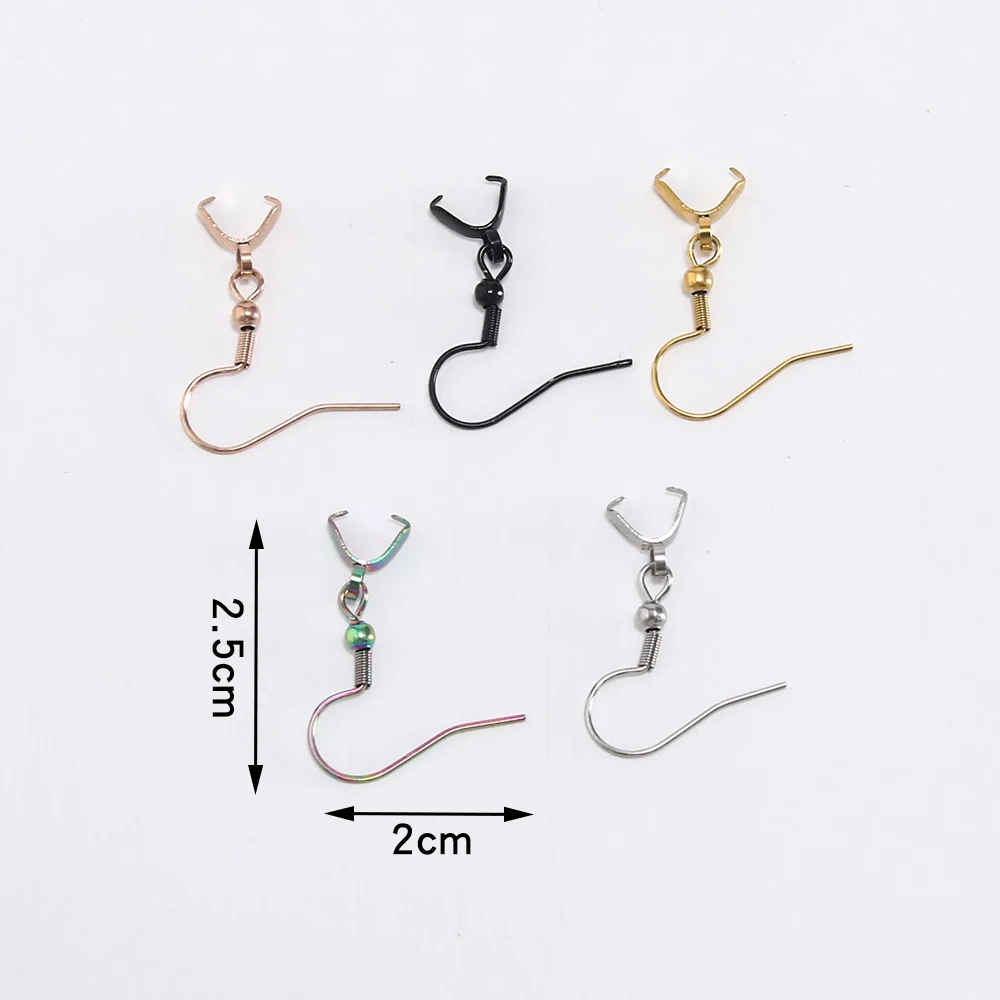 10pcs Stainless Steel Hypoallergenic Earring Hook with Pendant