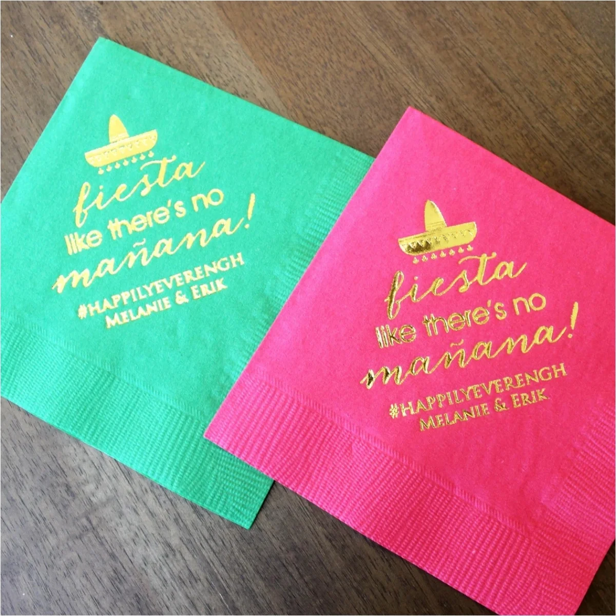 

50 Custom Fiesta Party Napkins, Personalized Fiesta Wedding Napkins, Custom Cocktail Napkins, Rehearsal Dinner Napkins, Printed