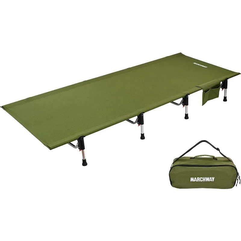 Lightweight Folding Tent Camping Cot Bed with Lever Lock, Easy Setup Portable Compact for Outdoor Travel, Hunting, Hiking