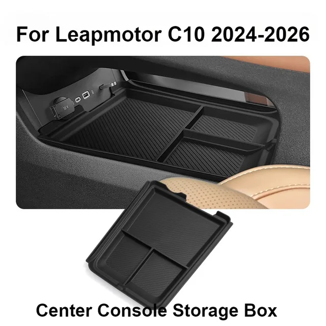 For Leapmotor C10 2024-2026 Center Console Lower Storage Box