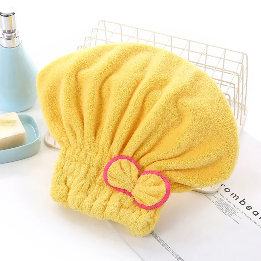 6 Colors Microfiber Solid Quickly Dry Hair Hat Hair Turban Women Girls Ladies Cap Bathing Drying Towel Head Wrap Hat 29X30cm 4