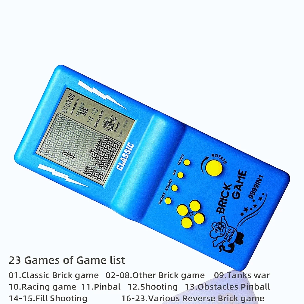 Big Screen Nostálgico Brick Game Console Puzzle Built-in 23 Jogos de Blocos Velocidade Ajustável Dificuldade Alimentado por Pilhas aa Novo - Image 6