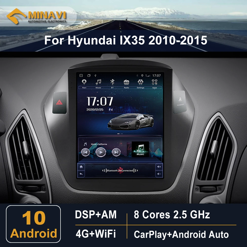 Вертикальный экран 9 7 дюйма в стиле Telsa для Hyundai IX35 2010-2015 автомобильное радио