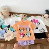 Minnie Set For Girl Clothes Summer Short Sleeve 2piece Outfits Toddler Costume Disney Cartoon Casual Suit Popular Design Brand 1