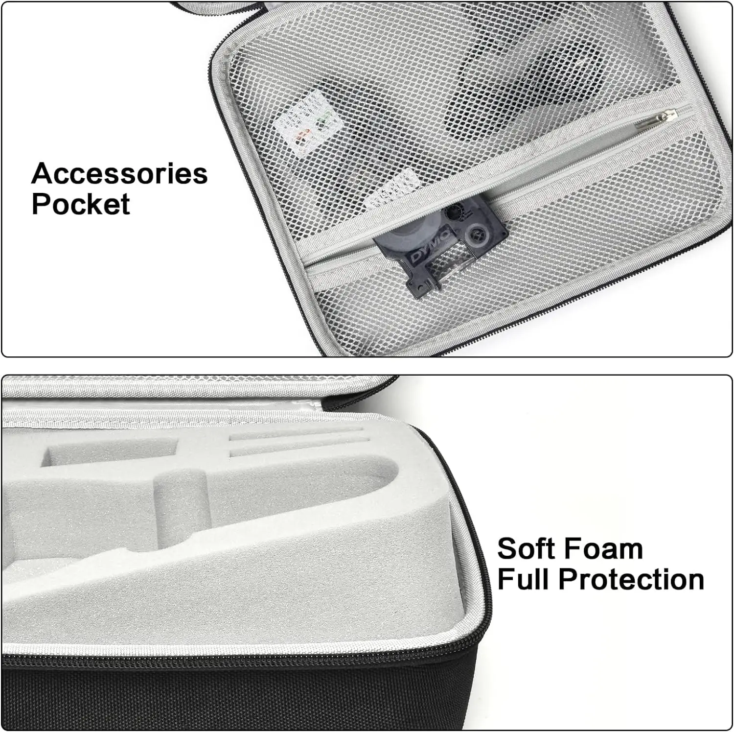 Label Maker Case Compatible with DYMO LabelManager 160/280 Portable Label Maker Printer Storage Organizer for AC Adapter