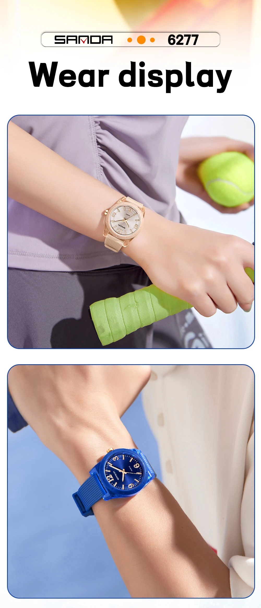 SANDA Top Brand 6277 Transparent Case Children's Quartz Watch Waterproof Night Light Leisure Student Quartz Watch 2025