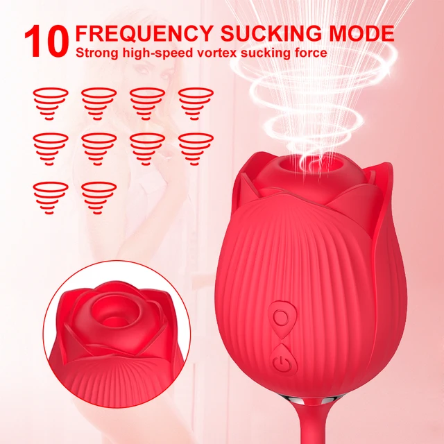 Rose Sucking Vibrator 10 Speed Vibrating Clit Sucker Nipple Blowjob Clitoris Stimulation Female Masturbation Sex Toys for Women 2