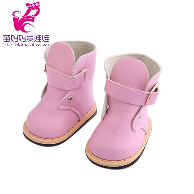 Doll Shoes 7 Cm Leather Boots for 43 Cm Baby Doll 18 Inch Girl Toy Boots Accessories