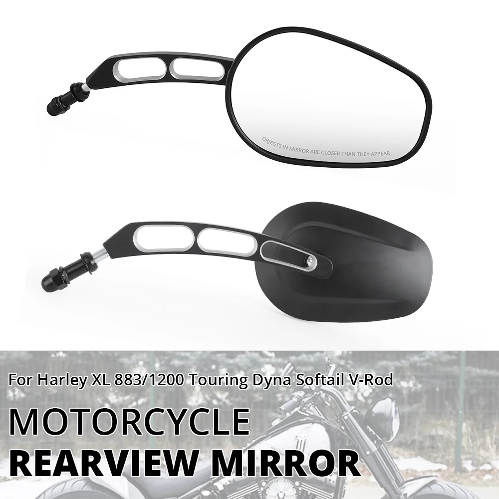 

Fit For Harley Touring Road King Sportster XL 883 1200 Softail Fatboy Dyna Motorcycle 8mm Rear View Mirror Rearview Side Mirrors