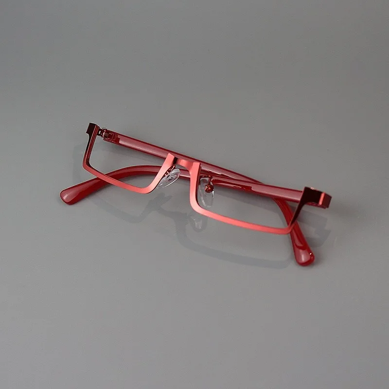 KLASSNUM Cyberpunk Brillengestell Futuristische rechteckige Legierung Halbrahmen Brille Anime Cosplay Brillen Dekoration Brillentrend – Detail 2