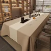 L-hair tie Large conference tablecloth with Chinese embroidery cotton linen solid color tea tablecloth 3
