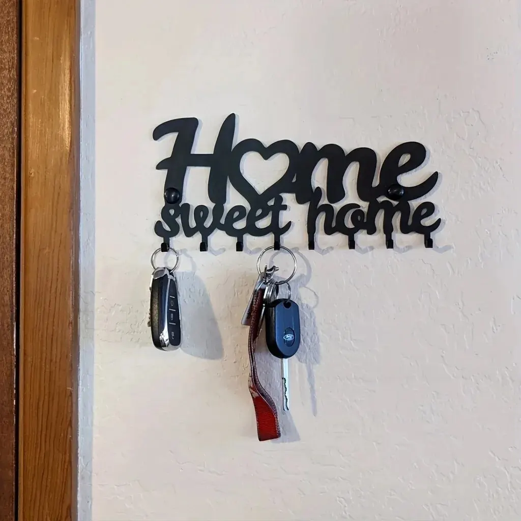 Key Holder Key Holder for Wall Decorative Key Rack for Wall Metal Wall Decor Office Hallway Entryway Hooks Hanging Keys