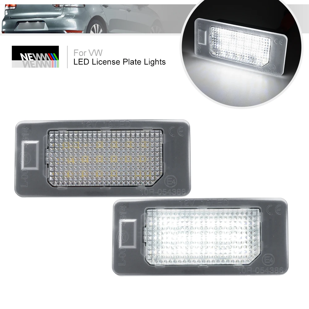 2x Error Free White Led License Plate Lights for VW Golf Mk6 Mk7 Jetta