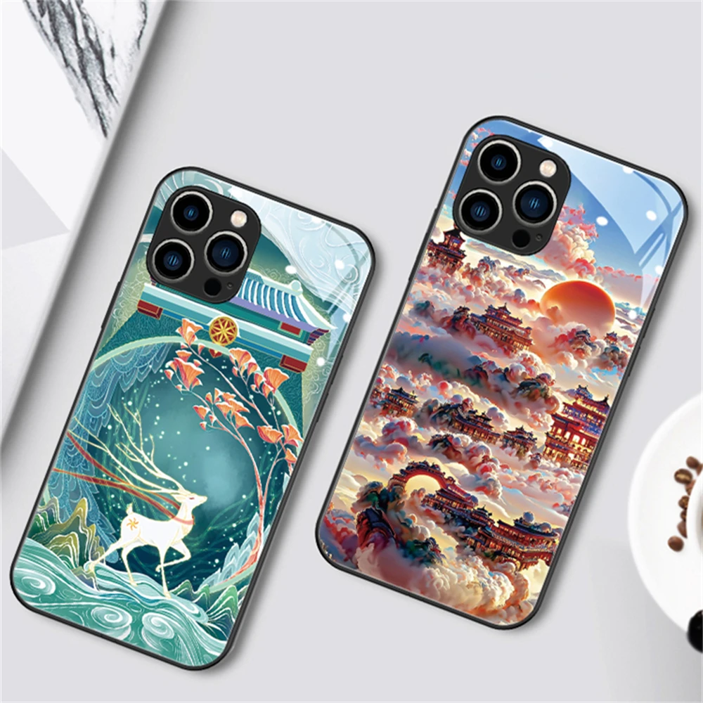 

Pretty Wonderland Design LED Phone Cases For Samsung A73 A72 A54 A53 A52 A14 Note 20 10 Ultra Plus Call Light Flash Up Control C