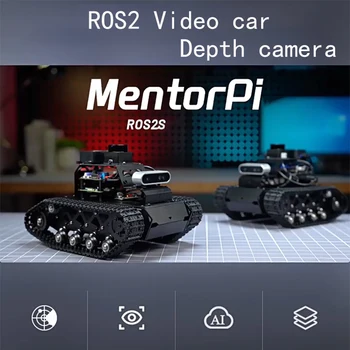 Carro armato video RC con telecamera di profondità Lidar ROS2 Robot di codifica AI per Raspberry Pi 5 per robot di guida autonomo SLAM modello AI di grandi dimensioni
