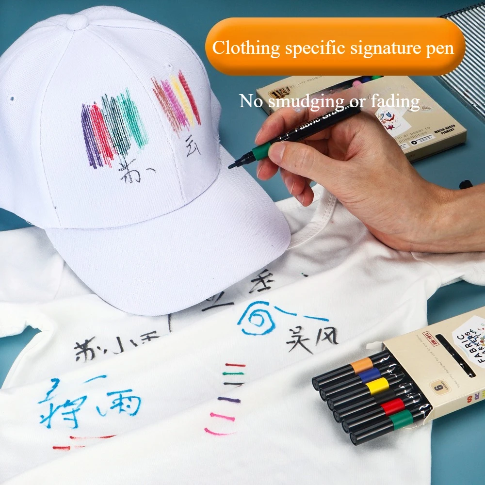 Fabric Marker Pens 6 8 12 24 30 Colors Waterproof Colored Markers Pen For Artist Rock Painting Glass Ceramic Fabric DIY Card Pen