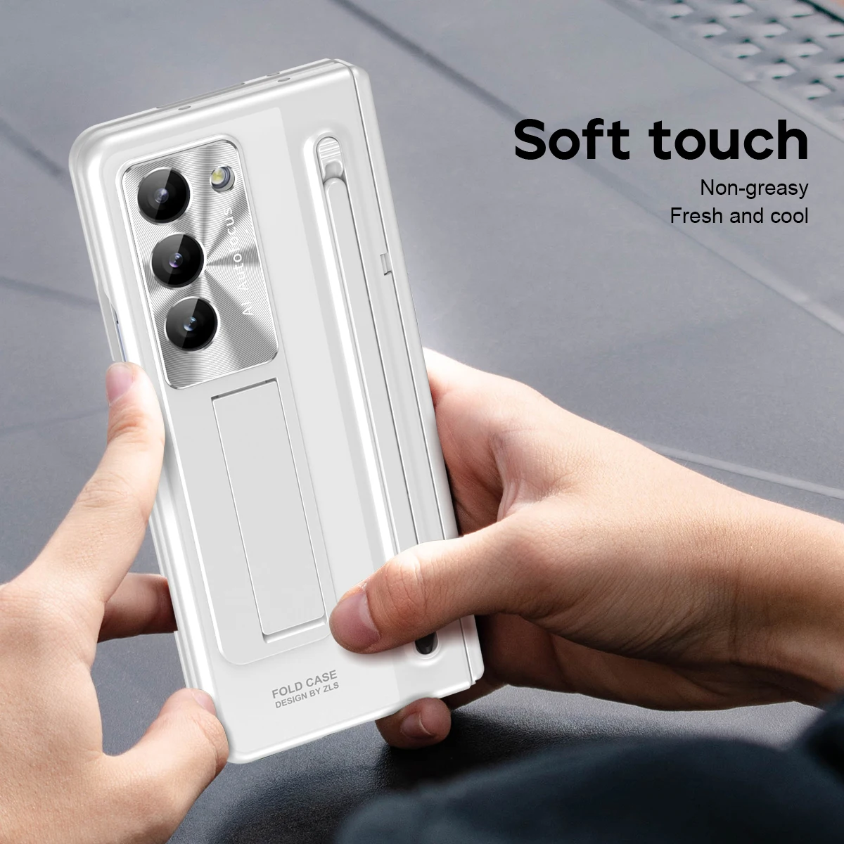 Touch Pen Case with Kickstand & Full Protection Tempered Glass Film