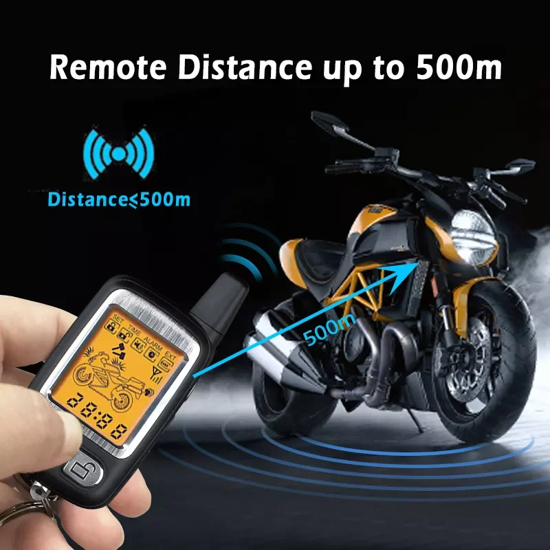 SPY 2 Way Motorcycle Alarm Remote Control Start Cyclone with Remote Start