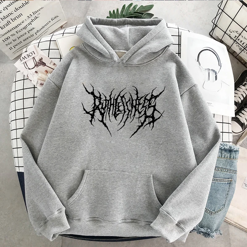 thumbnail image 1 of Sudadera de manga larga con capucha para mujer, ropa de calle informal con letras Punk de talla grande, Estilo Vintage, Ulzzang, gótico, de invierno, 1 of 3