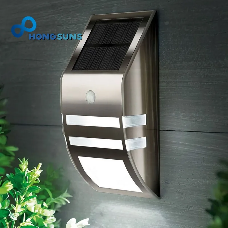 LED Stainless Steel Solar Light Waterproof PIR Motion Sensor For Garden Yard Lighting Outdoor Wall Lamp Black Silver 13 2 gal motion sensor trash can combo fingerprint resistant stainless steel，17 70 x 12 60 x 30 70 inches