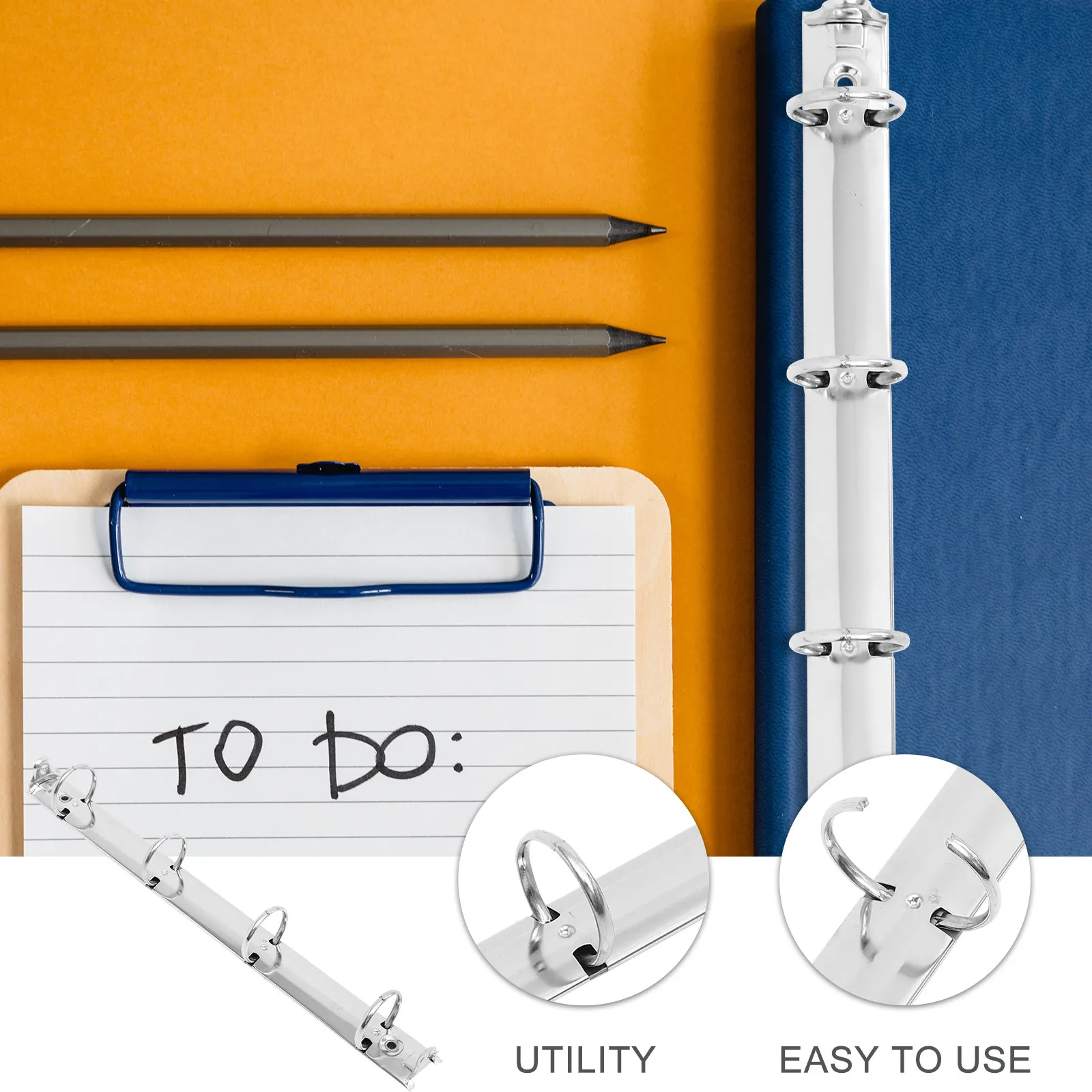 3Pcs 견고한 금속 바인더 메커니즘 문서 정리를 위한 경화 철 바인딩 빗 사무실 홈 학교 문구 용품