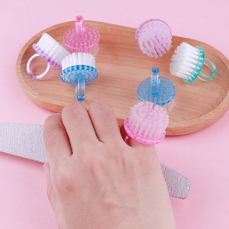 2Pcs/4Pcs/10Pcs Mini Nagel Reinigung Pinsel Kunststoff Griff Grip Reiniger Schrubben Pediküre Für maniküre Multifunktionale Pinsel – Detail 5