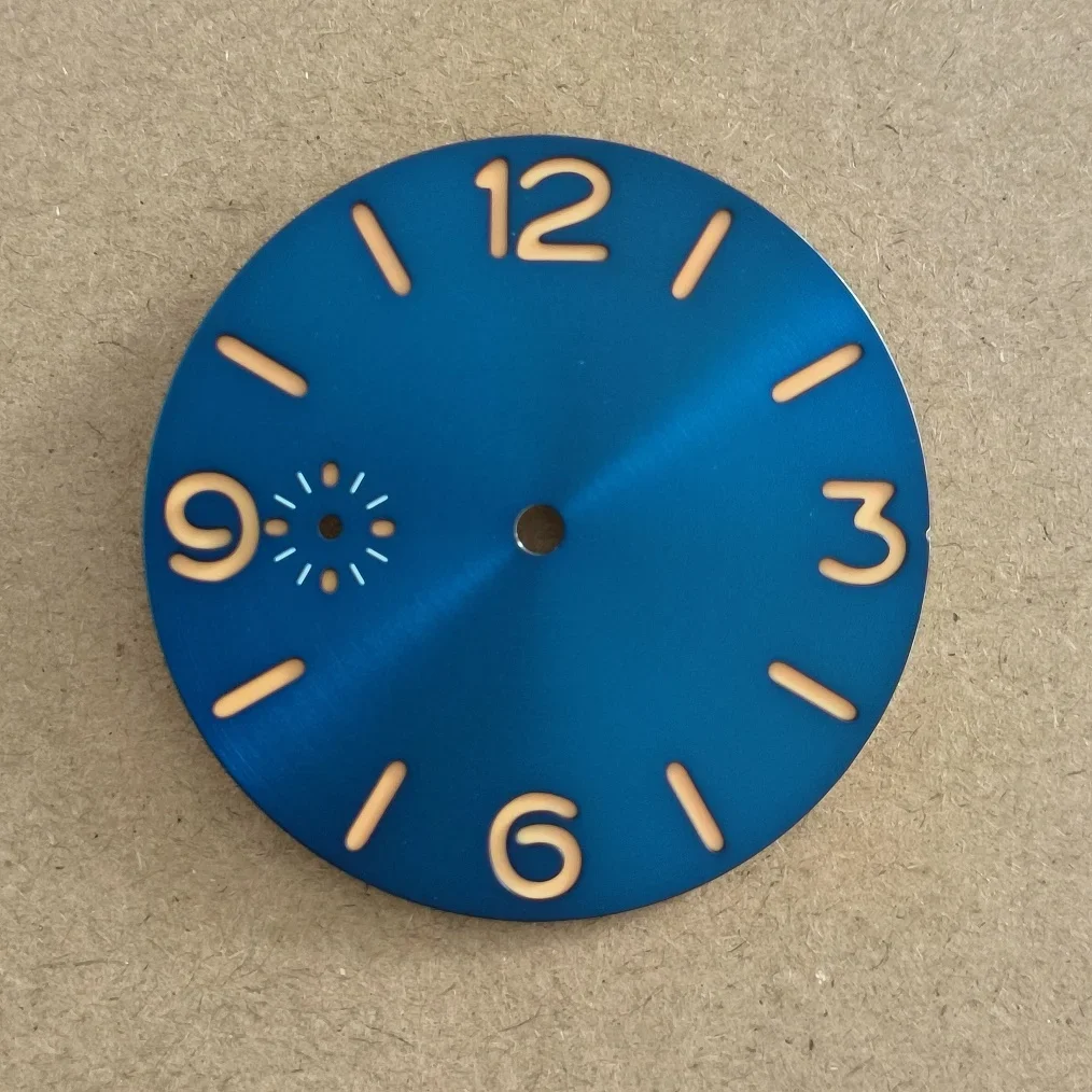 Watch parts Watch dial 39mm Sandwich blue dial Thickness 0.8mm Suitable for ST3600 ETA6497 movement Green luminous