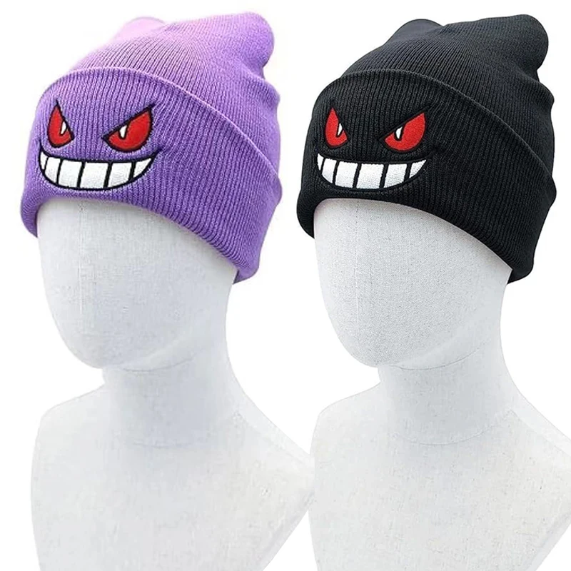 Gorro-de-Pok-mon-Gengar-para-adultos-y-ni-os-gorro-de-punto-bordado