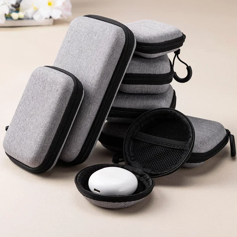 Mini Grey Digital Product Storage Bag Portable Headphone USB Data Cable Charger U Stick Storage Case Shockproof Protective Case