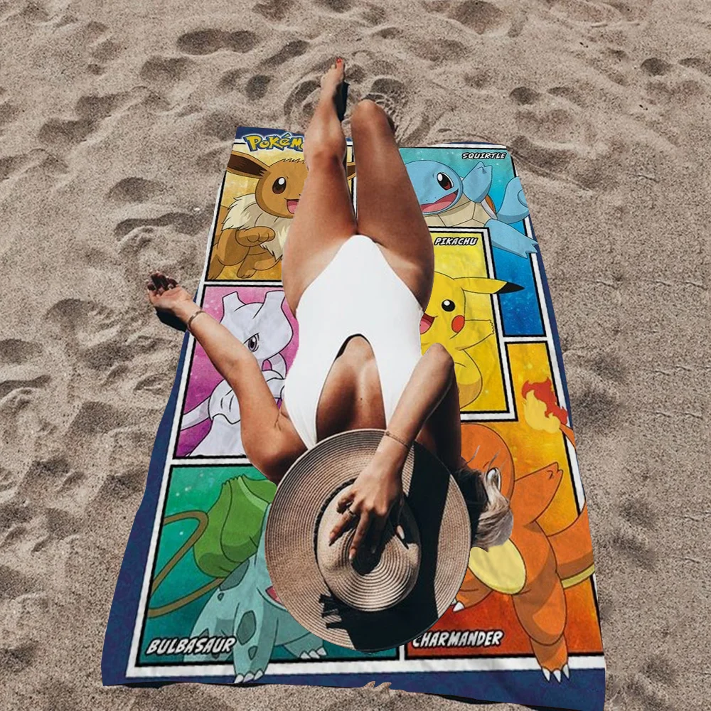 Japanese P-Pokemon Anime Pikachu Towel Microfiber Beach Towel Absorbent Quick dry Soft Yoga Swimming Resort Mountain Climbing 5