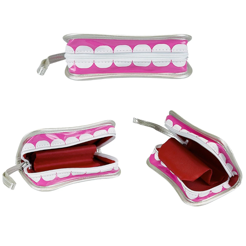 Monedero organizador con forma de diente para mujer, cartera corta