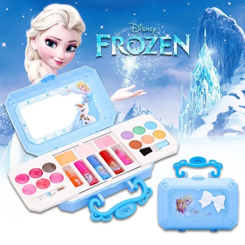 

Disney girls Princess frozen 2 Make up set Cartoon anna elsa Nail polish snow White Beauty kids Christmas present gift