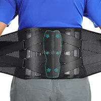 Ceinture de soutien lombaire pour les maux de bas du dos, attelle de soutien de taille respirante avec support en fibre de carbone pour la maison et le levage au travail 2