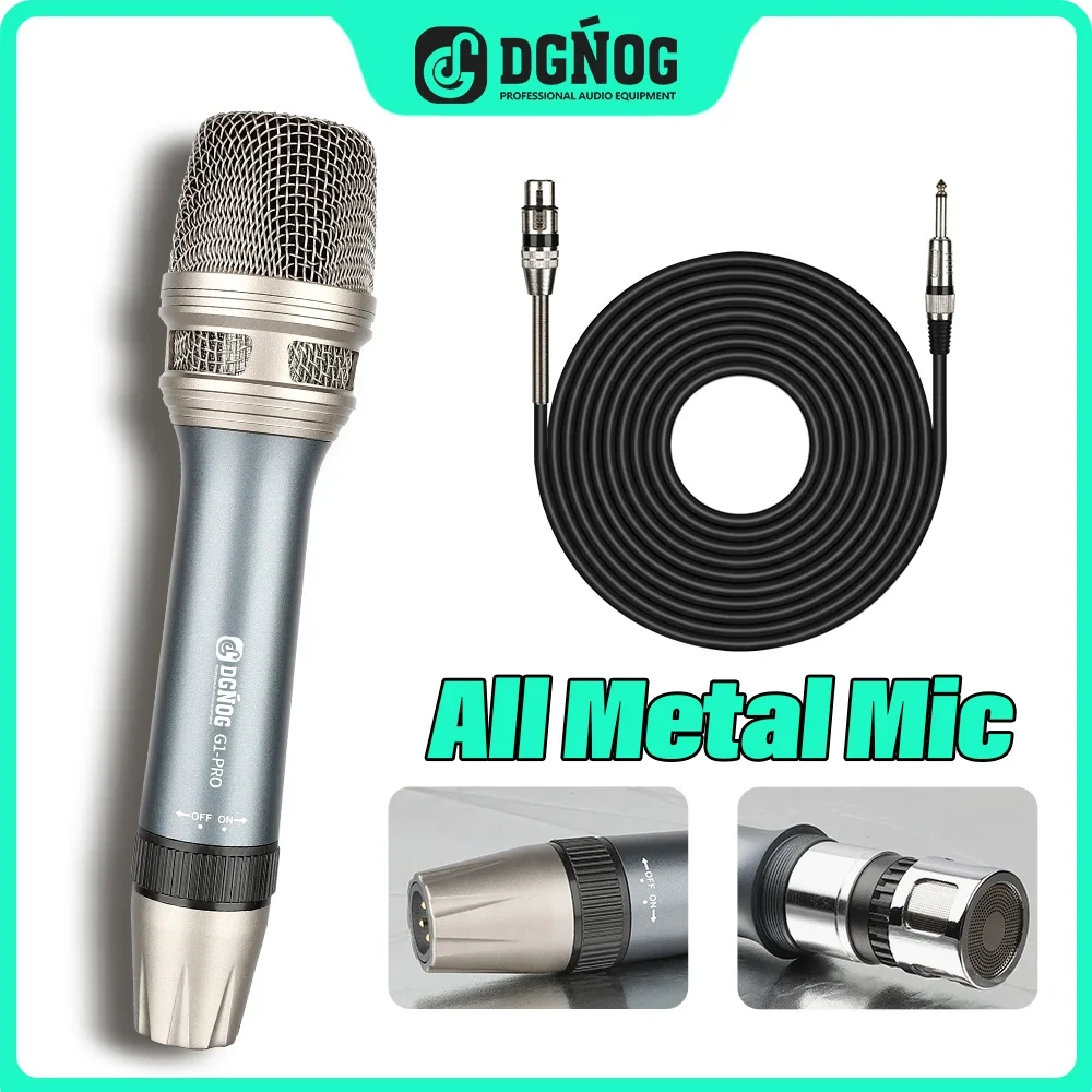 

All Metal Wired Microphone for Karaoke Singing Professional Handheld Dynamic Mic for BBOX Stage Recording Vocal Studio Singer