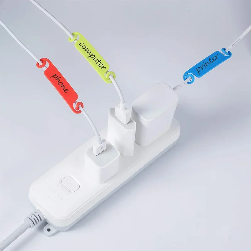 USB 컴퓨터 휴대폰 충전기 타이 홈용 케이블 태그, 케이블 관리 태그, 다색 케이블 라벨 코드 식별 태그, 20 개