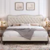 King Size Bed Frame,Upholstered Platform with Adjustable Headboard, Easy Assembly, No Box Spring Needed 3