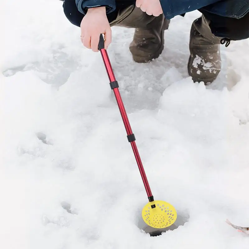 Winter Outdoor Fishing Shovel Adjustable Length Ice Fishing Scooper Comfortable Ice Scooper Gear Scoop