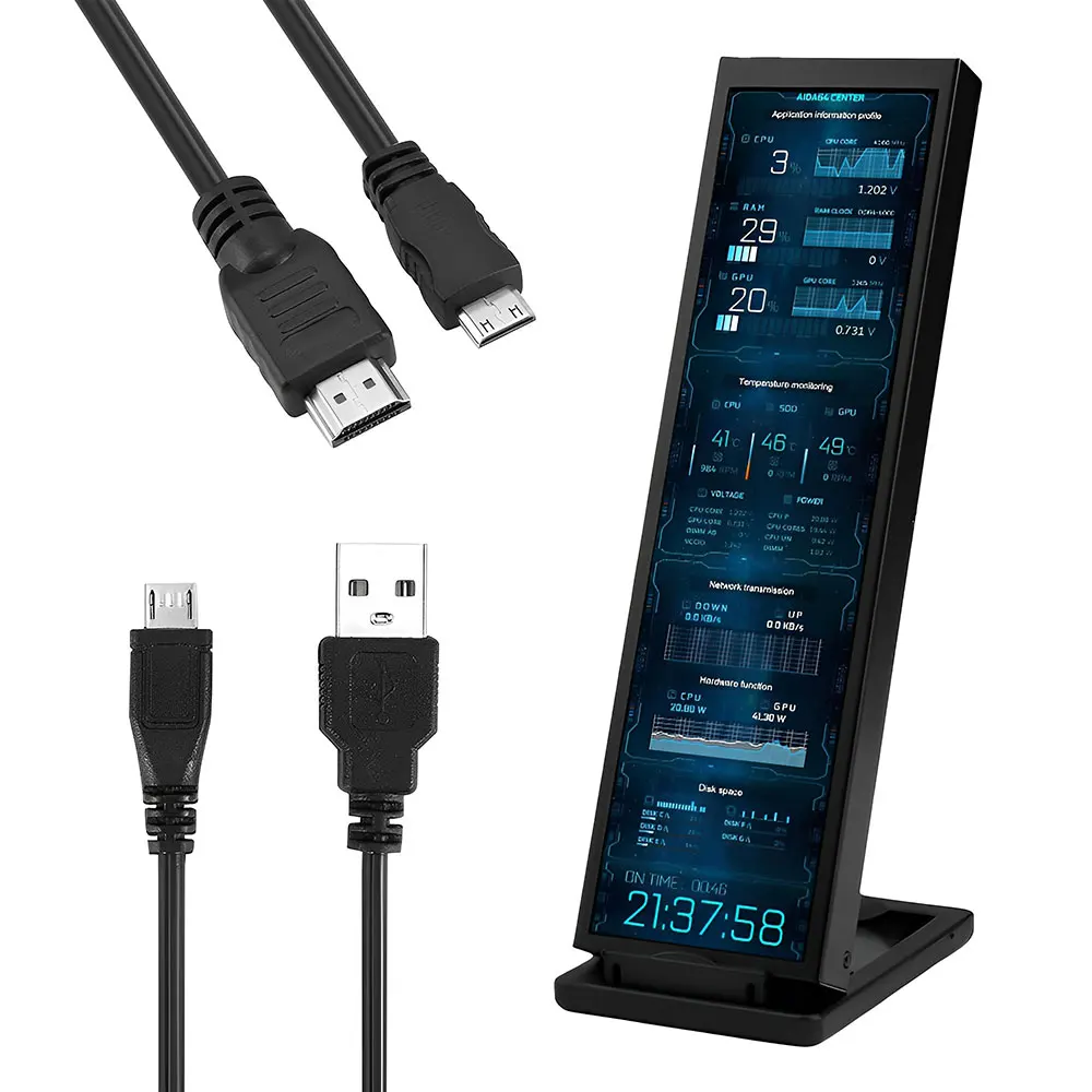 8.8 ġ  Ʈ LCD ȭ HDMI ȣȯ USB Ʈ 1920*480   AIDA64  ÷ CPU GPU SSD 