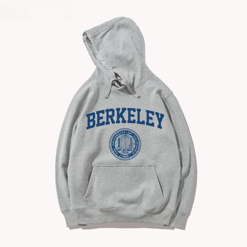 Universi of California Berkeley 공식 후드 재킷 유니섹스 캐주얼 루즈핏 폴리에스테르 코튼 블렌드 청소년 패션