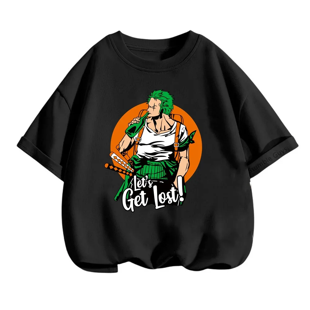 thumbnail image 1 of Camiseta de una pieza de Anime para adolescentes, camisetas de manga corta de verano, ropa para niños, camisetas de Luffy para niñas, camisetas de Sonic, 1 of 5