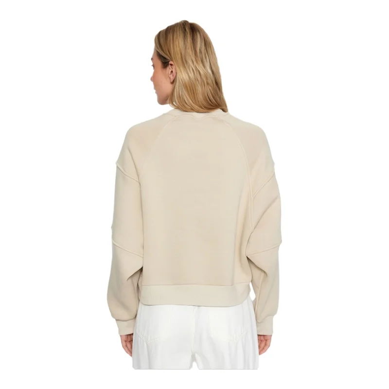 Trendyol TYZA Women's Hoodies & Sweatshirts Off-Shoulder Plain Crew Neck Knit Regular Fit Casual Hoodies & Sweatshirts 4