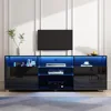 LED TV Stand for 65/75 inch TV, Modern Television Table Center Media Console with Drawer and Led Lights, TV Stand 1
