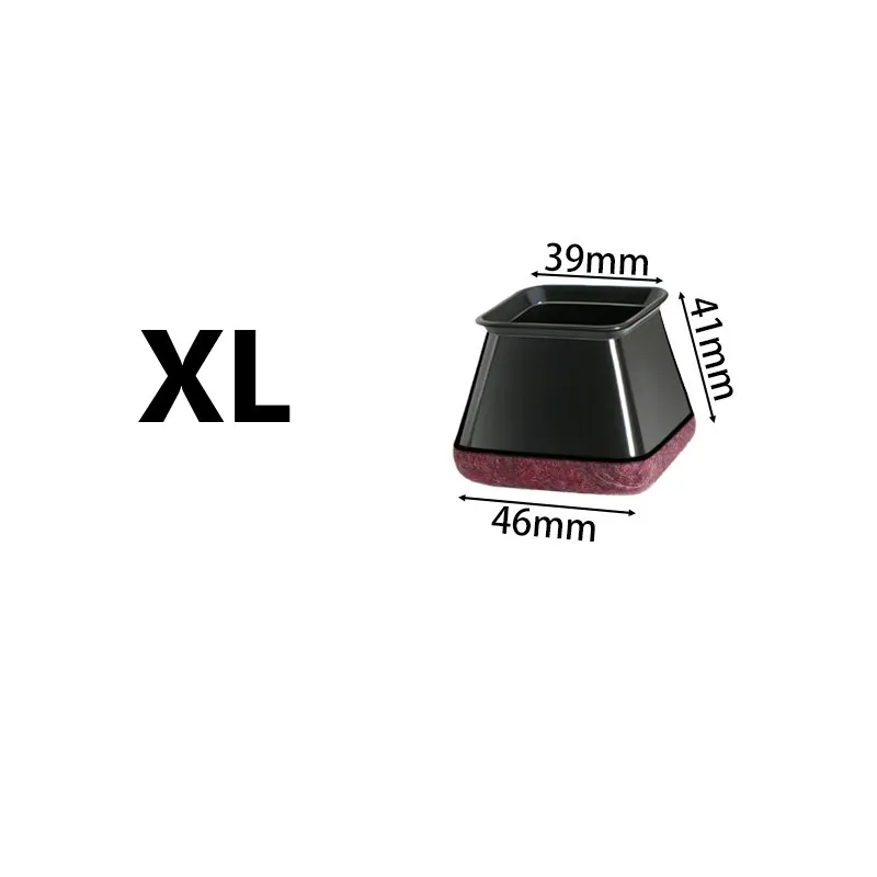 Black Silicone Floor Protectors with Felt Pads - Furniture Leg Covers