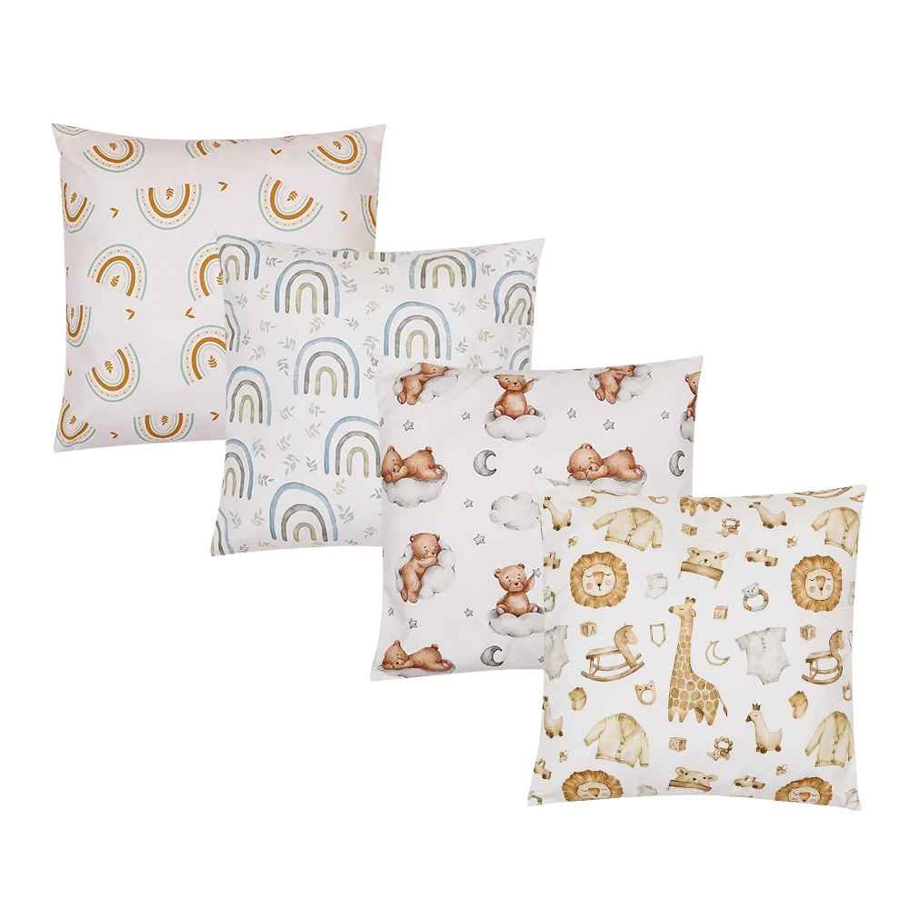 HappyFlute New 2PCS Botanical Printing Soft Polyester Fabric 40*40CM Envelope Design Multi-Scenario Use Children Pillowcase