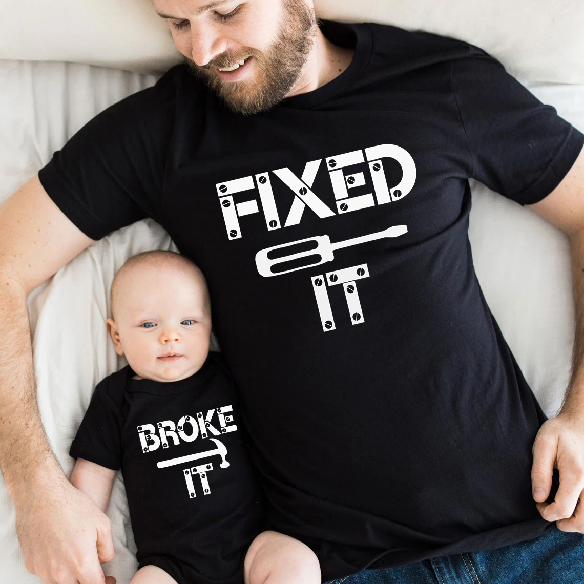 

Broke It Fixed It Father Son Matching Shirts Fathers Day Dad Matching Shirts Daddy and Me Shirts Family Matching Outfits Tools m