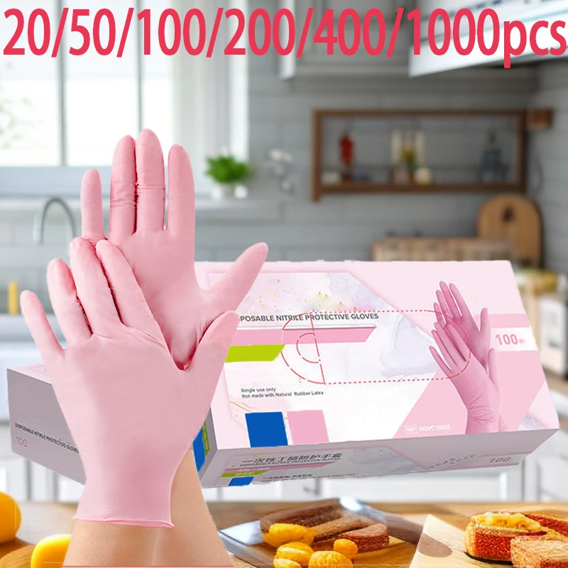 Disposable Nitrile Cleaning Gloves 20/50/100/200/400/1000pcs Suitable for Hair Dyeing Beauty Salons Kitchen