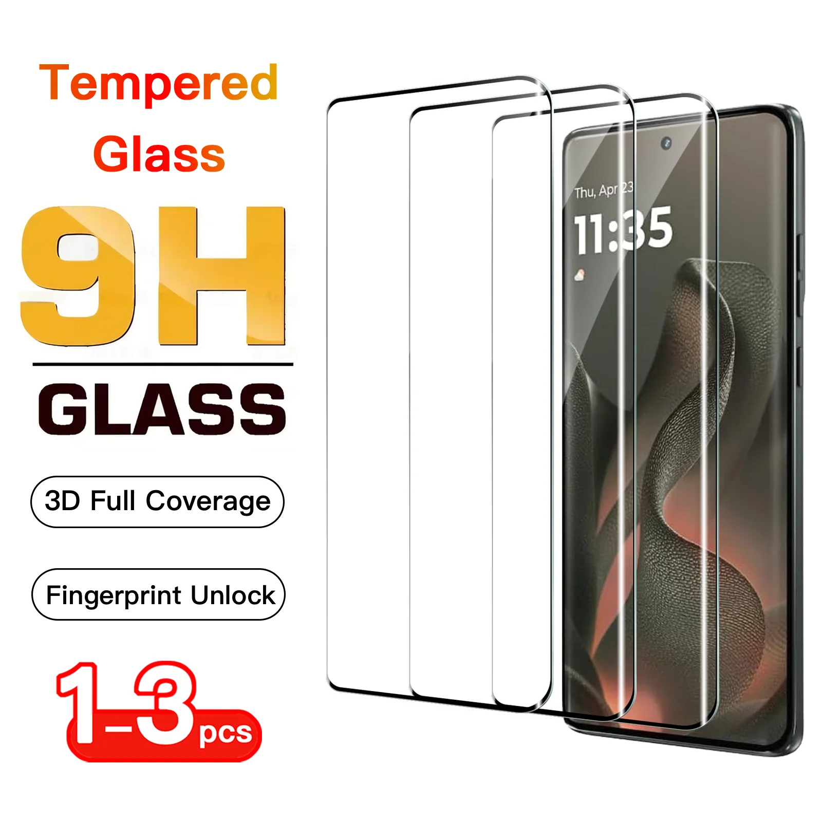 Premium Full Coverage 3D HD Tempered Glass Screen Protector (1-3 Pack)