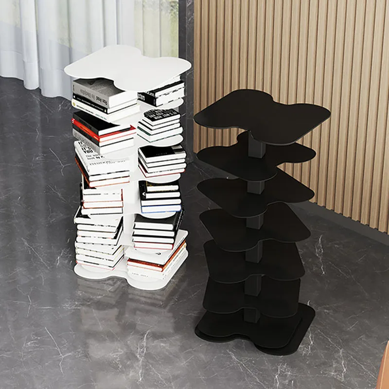 House Storage Rotating Bookcase Art Wheels Mini Bed Toy Rotating Bookcase Mobile Estantes Organizadores De Livros Home Decor