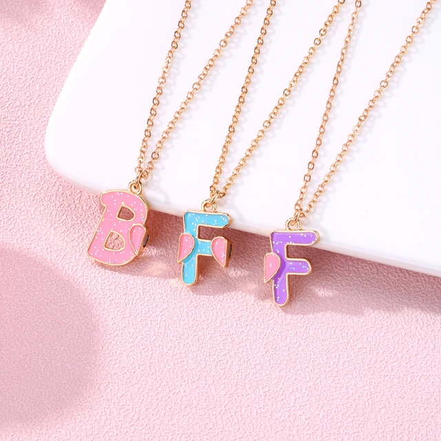 Buy Salircon 4 PCS Matching BFF Necklaces for Best Friends, Bestie Friendship  Necklace Bracelet Set for 2, Sequins Heart Necklaces for Girls Kids, Large,  Metal, Rhinestone at Amazon.in